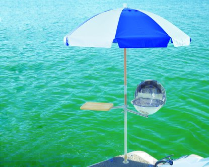 P21 + S21 G: Churrasqueira Inox com Tábua e Guarda Sol